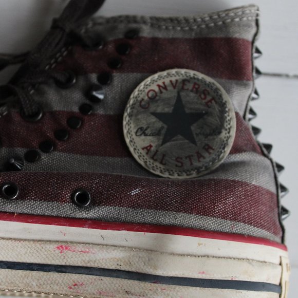 Converse All-Star Hi-Top USA Faded Flag Studded Sneaker, Size 6 - Picture 3 of 6